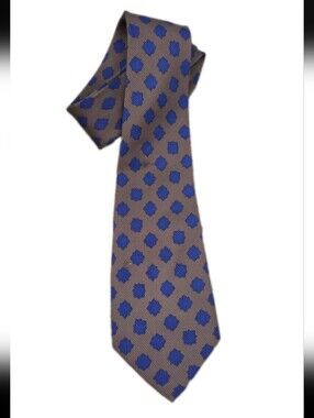 Valentino Mens Brown And Blue Designer Professional 100% Silk Italian Neck Tie